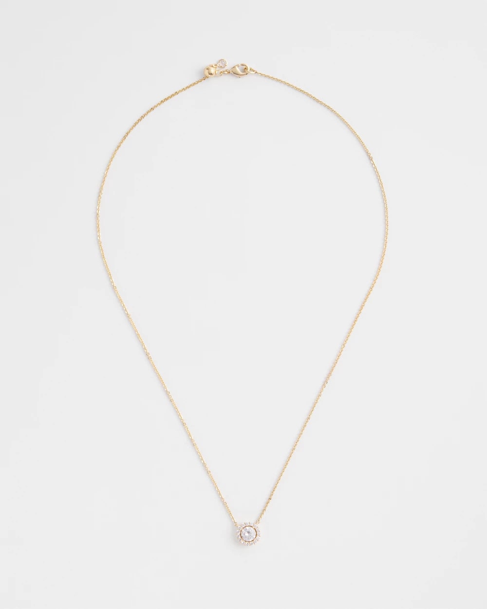 Gold Tone Drop Stone Necklace