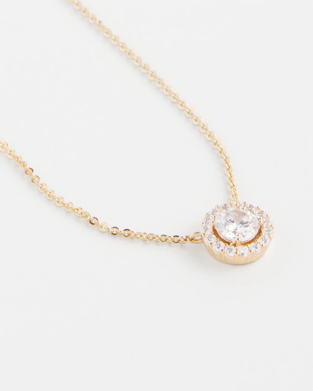 Gold Tone Drop Stone Necklace