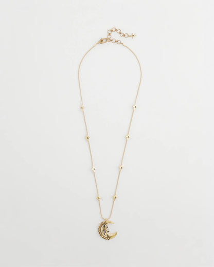 Gold Moon Pendant Necklace