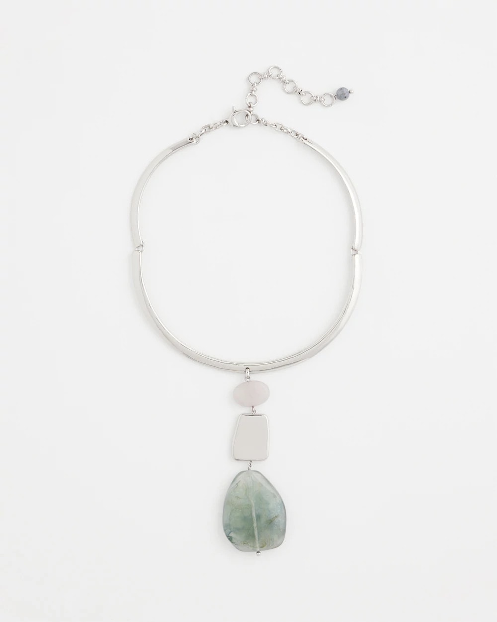 Linear Jade & Resin Pendant Collar