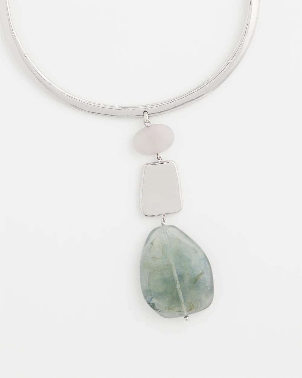 Linear Jade & Resin Pendant Collar