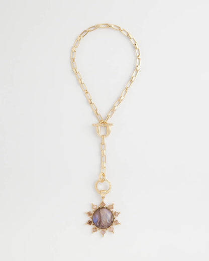 Purple Resin Sun Pendant Necklace
