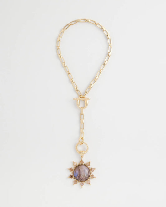 Purple Resin Sun Pendant Necklace