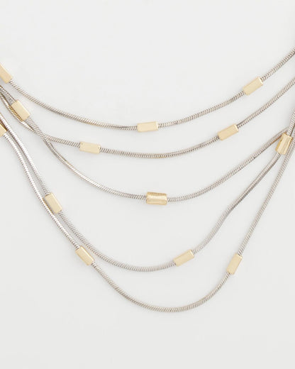 Mixed Metal Multi-Strand Necklace