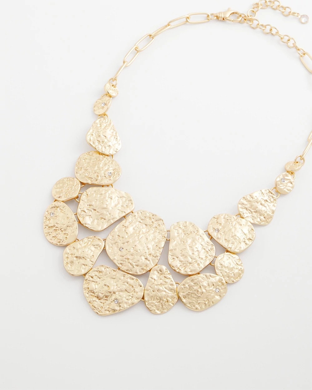 Molten Goldtone Bib Necklace