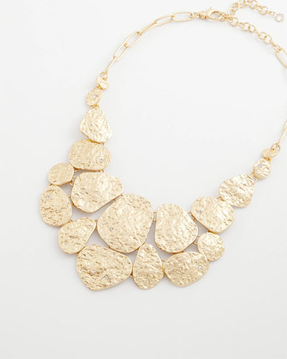 Molten Goldtone Bib Necklace
