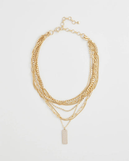 Convertible Gold Pave Pendant Necklace