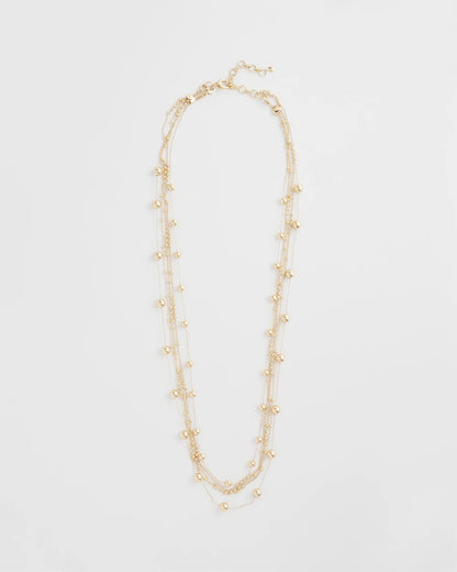Multistrand Beaded Goldtone Necklace