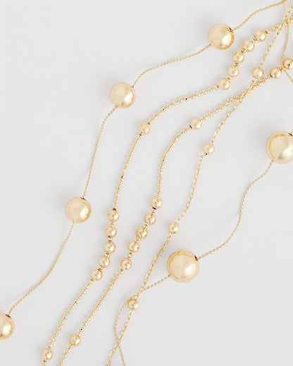 Multistrand Beaded Goldtone Necklace