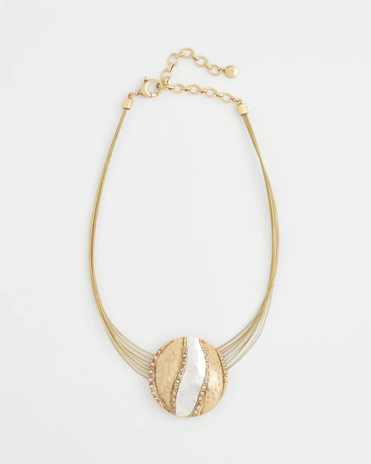 Mixed-Metal Safari Pendant Necklace
