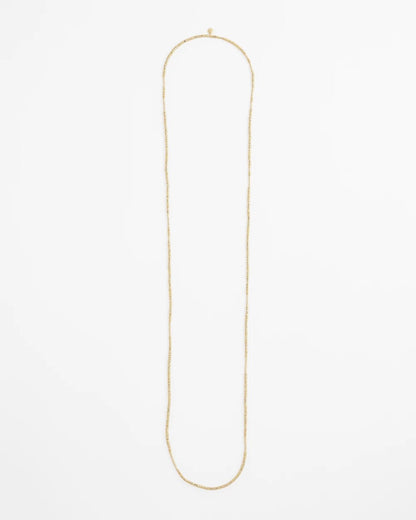 Long Goldtone Seed Bead Necklace
