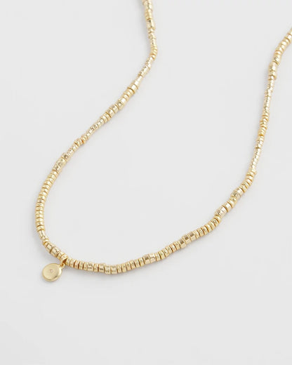 Long Goldtone Seed Bead Necklace
