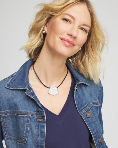 Silver Glitz Pendant Necklace