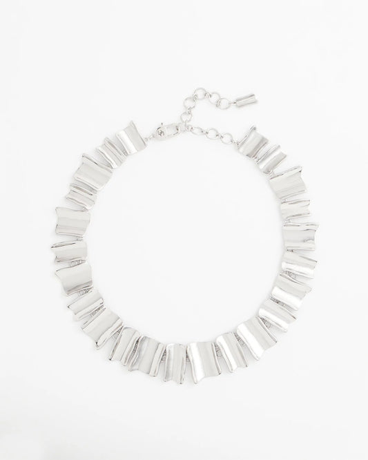 Silver Wave Collar Necklace