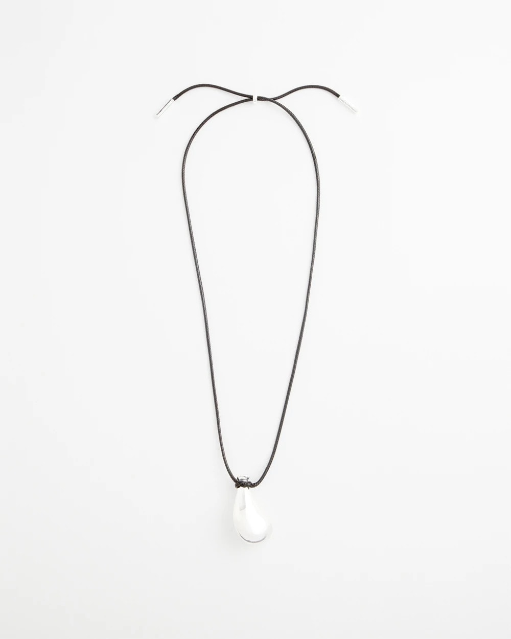 Silvertone Adjustable Pendant Necklace
