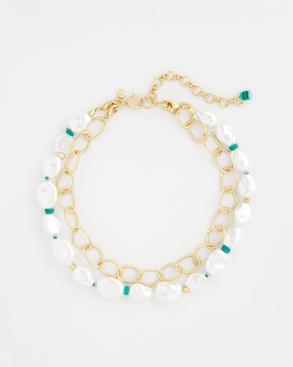 Pearlescent Goldtone Collar Necklace