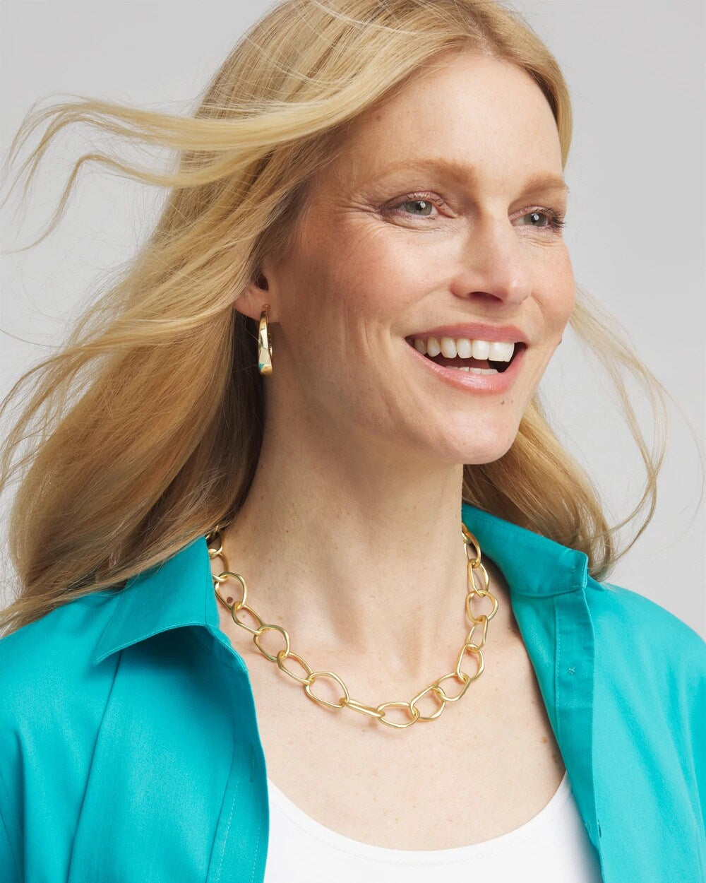 Pearlescent Goldtone Collar Necklace