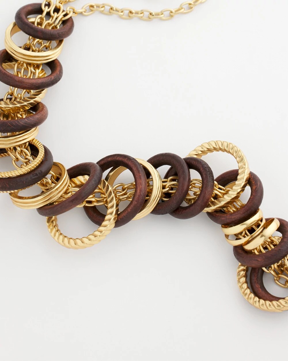Wood & Gold Short Necklace