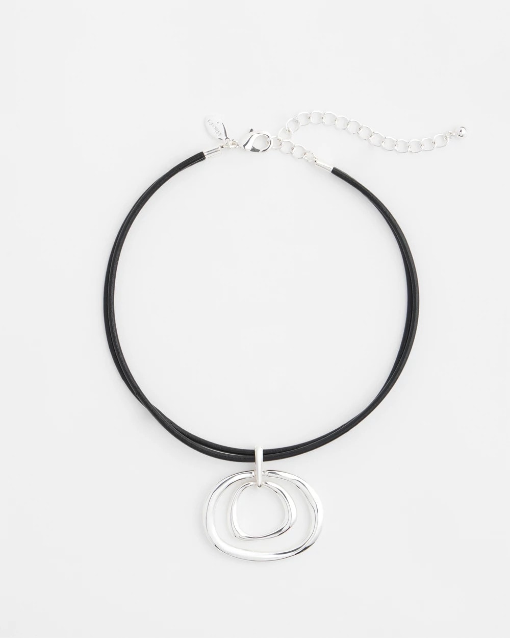 Silver Tone Rings Pendant Necklace