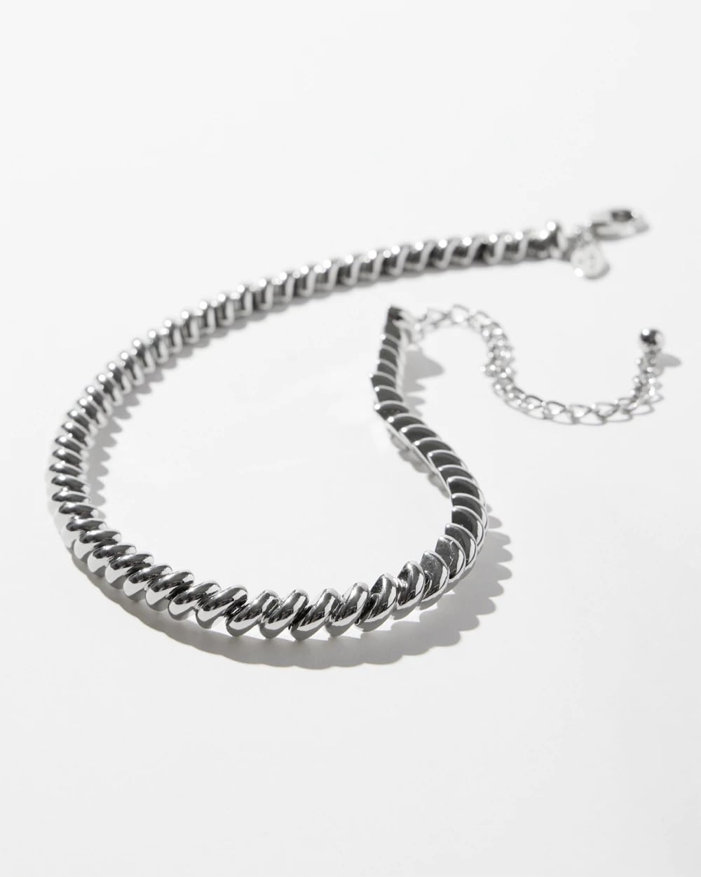 Silver Tone Twist Collar Necklace