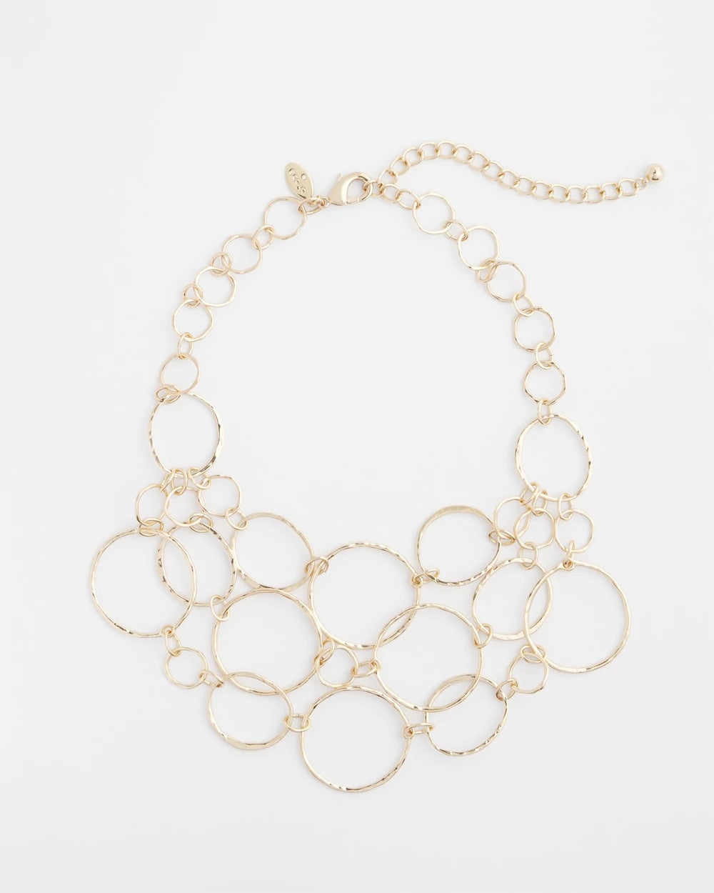 Short Goldtone Multi-Strand Link Necklace