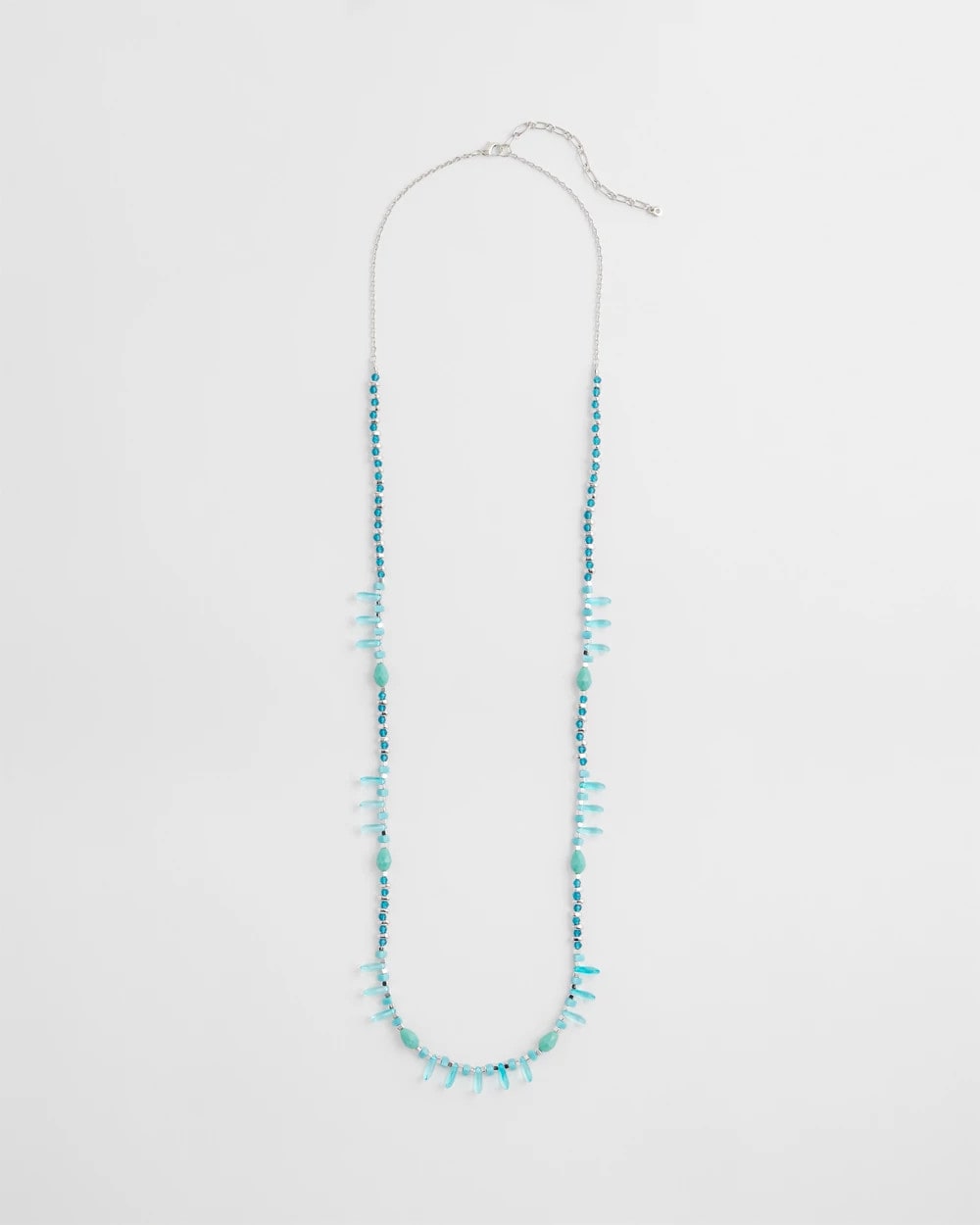 Teal Beaded Single Strand Necklace