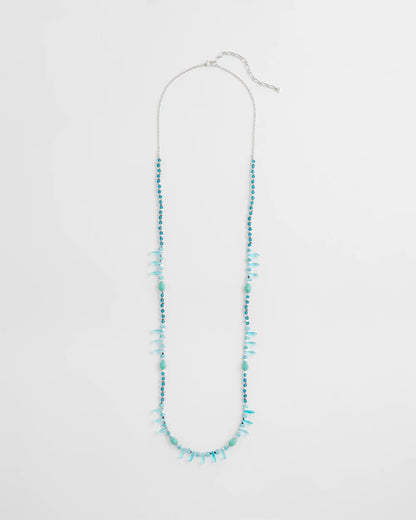 Teal Beaded Single Strand Necklace