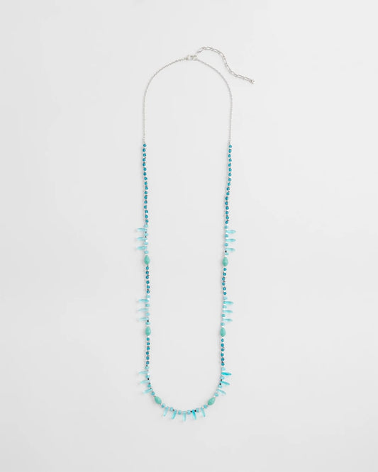 Teal Beaded Single Strand Necklace