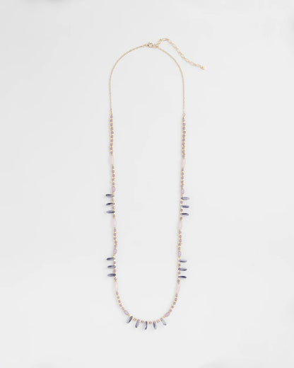 Purple Beaded Single Strand Necklace