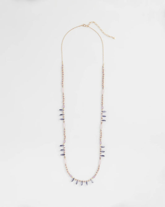 Purple Beaded Single Strand Necklace