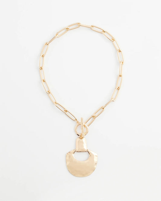 Goldtone Toggle Pendant Necklace