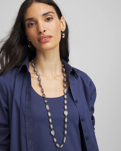 Frosted Quartz Single Strand Necklace
