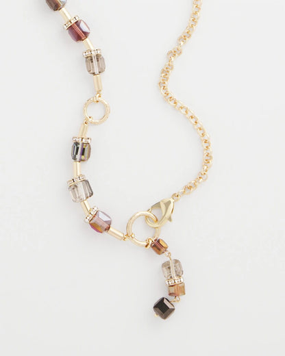 Art Deco Geo Glass Bead Y-Necklace