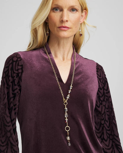 Art Deco Geo Glass Bead Y-Necklace