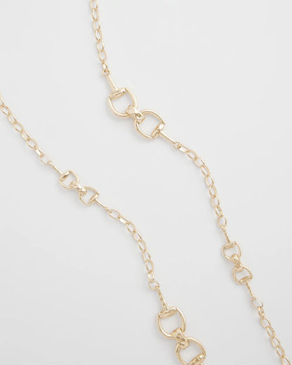 Equestrian Horsebit Long Link Necklace