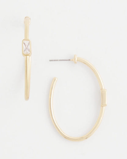 Gold Oval Hoop Earrings