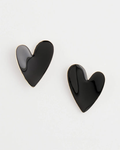 Black Heart Earrings