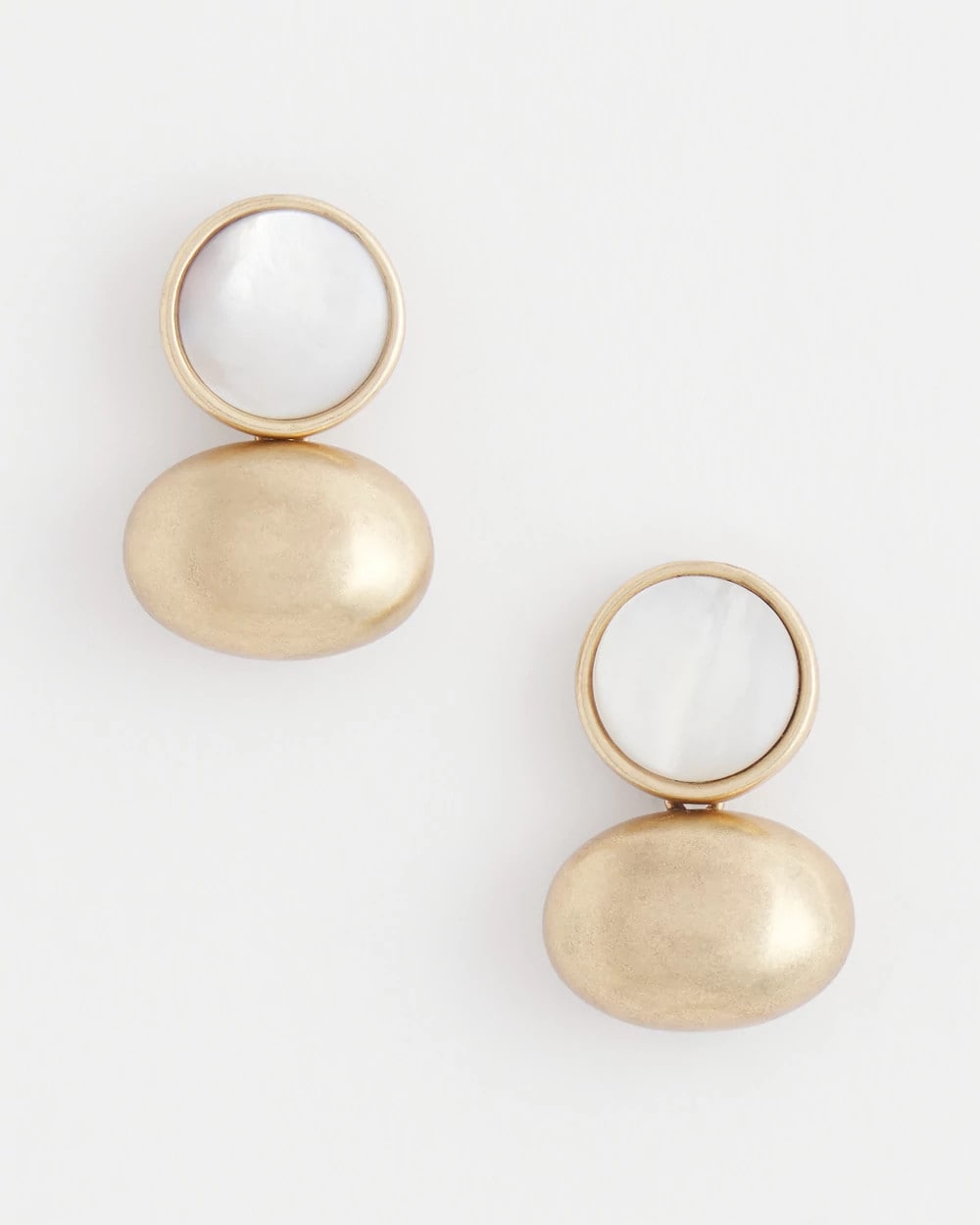 White & Gold Mini Stud Earrings