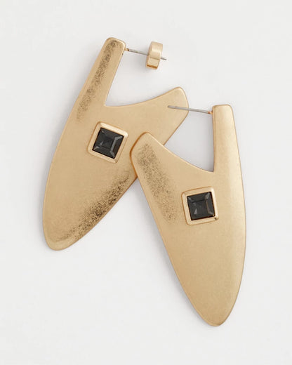 Gold Triangle Linear Earrings