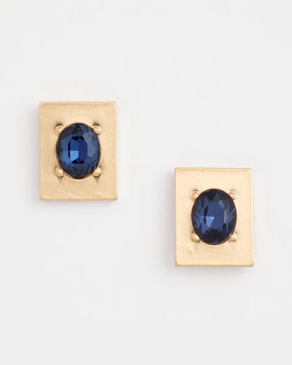 Blue & Gold Stud Earrings