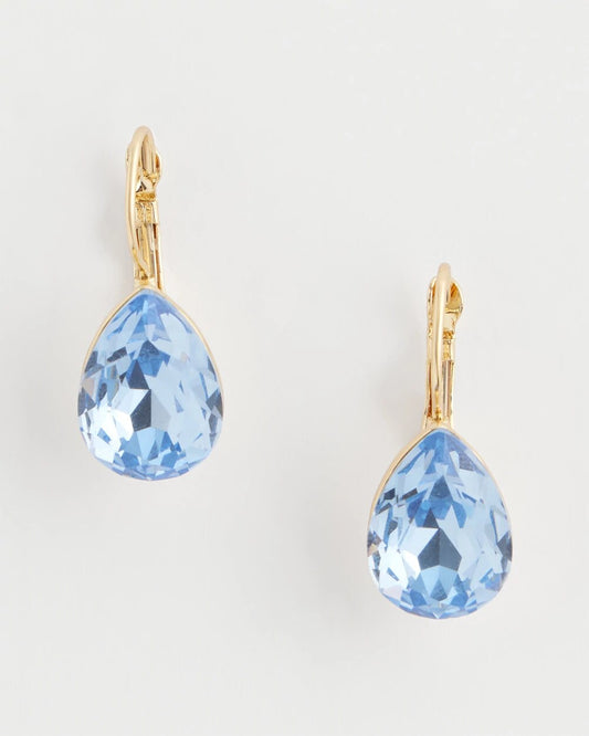 Aqua Gem Teardrop Earrings