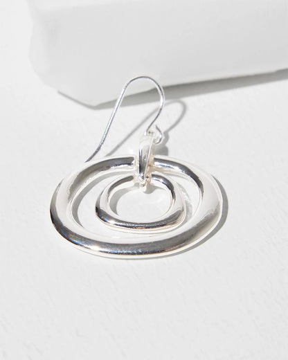 Silver Tone Drop Pendant Earrings