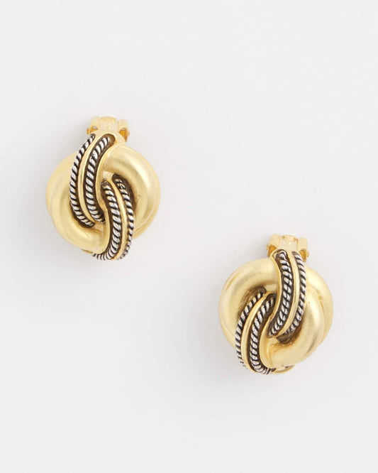 No Droop™ Gold Knot Clip-On Earrings