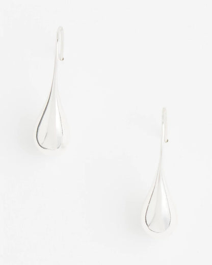 No Droop™ Silver Tone Teardrop Threader Earrings