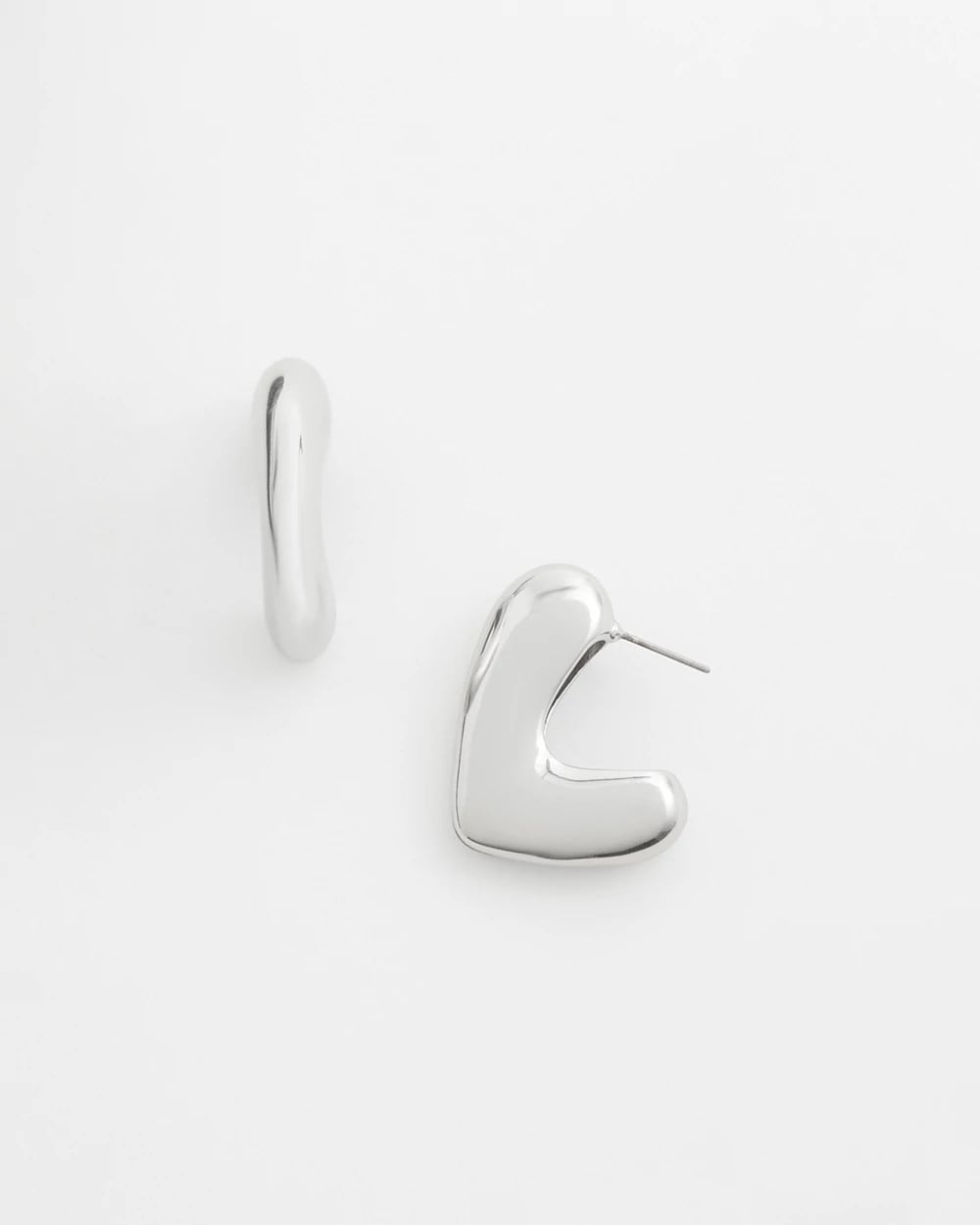 No Droop® Silver Tone Mini Hoops