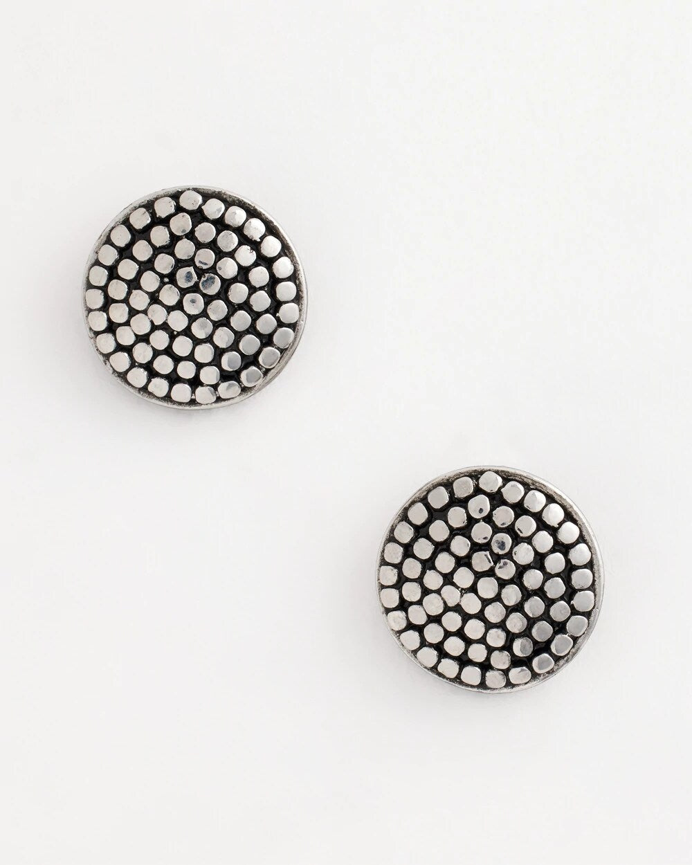 No Droop® Round Silvertone Stud Earrings