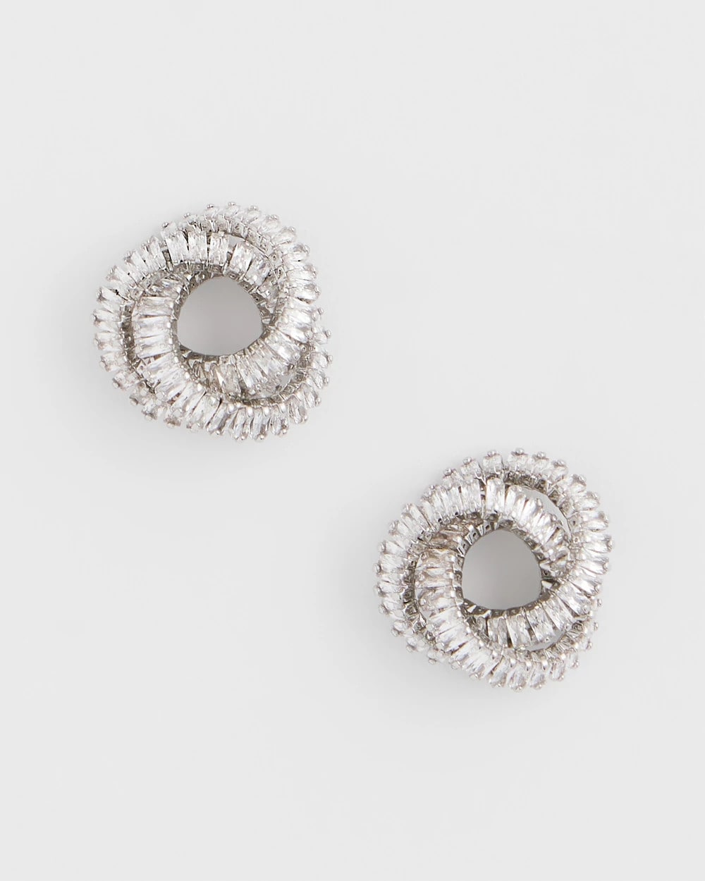 Silvertone Twisted Stud Earrings