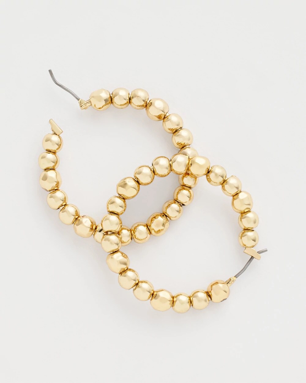 No Droop® Golden Beaded Hoop Earrings