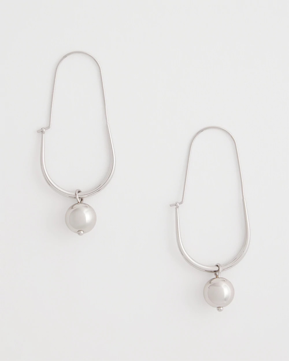 Silver Bead Threader Earrings