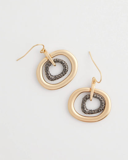 Pave Mixed Metal Earrings